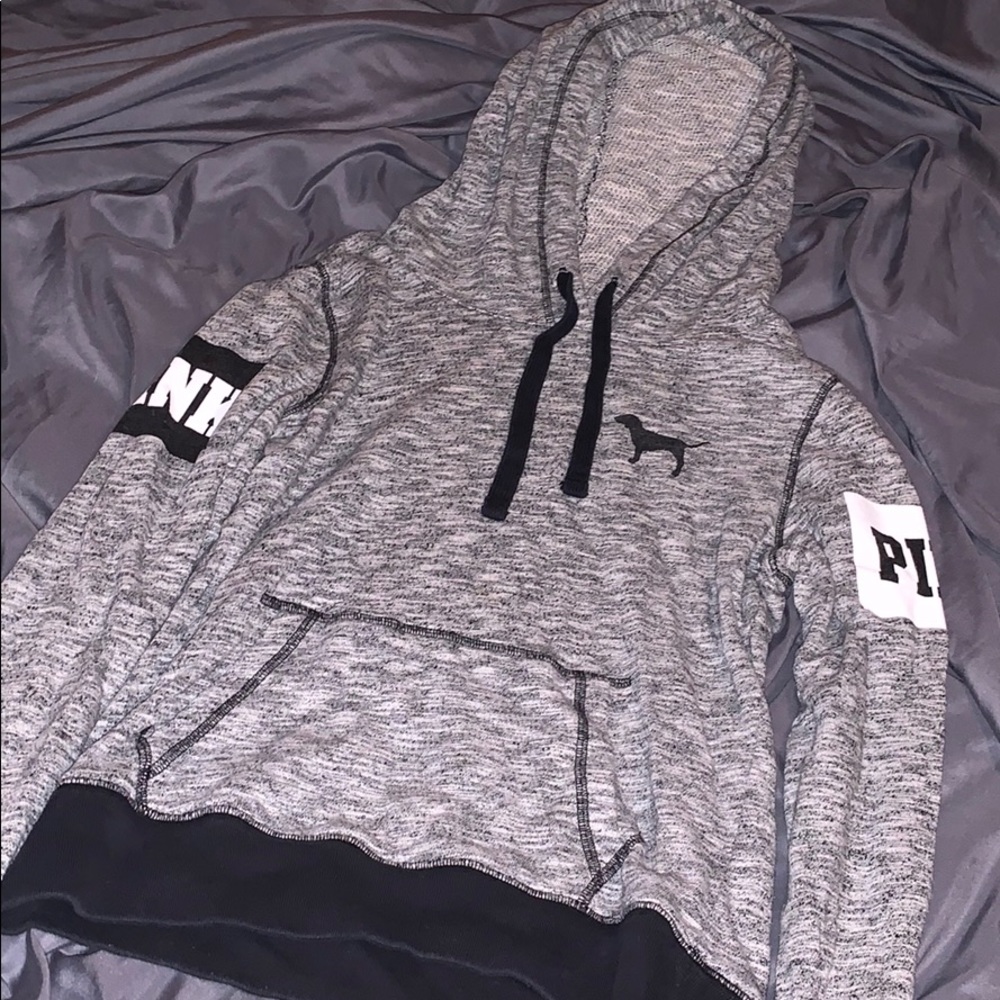 Grey and white PINK Victoria’s Secret sweatshirt